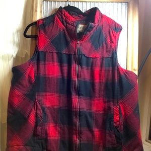Buffalo plaid quilted flannel vest men/women 1X